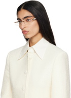Cartier Gold & White Rimless Oval Glasses