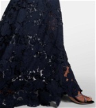 Oscar de la Renta Floral off-shoulder guipure lace gown