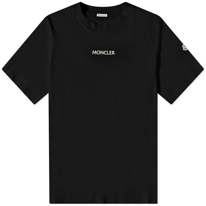 Photo: Moncler Men's Wavy Back Logo T-Shirt in Black