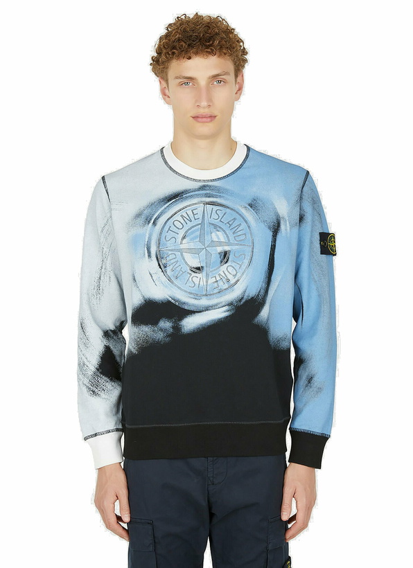 Photo: Painted Logo Sweatshirt in Blue