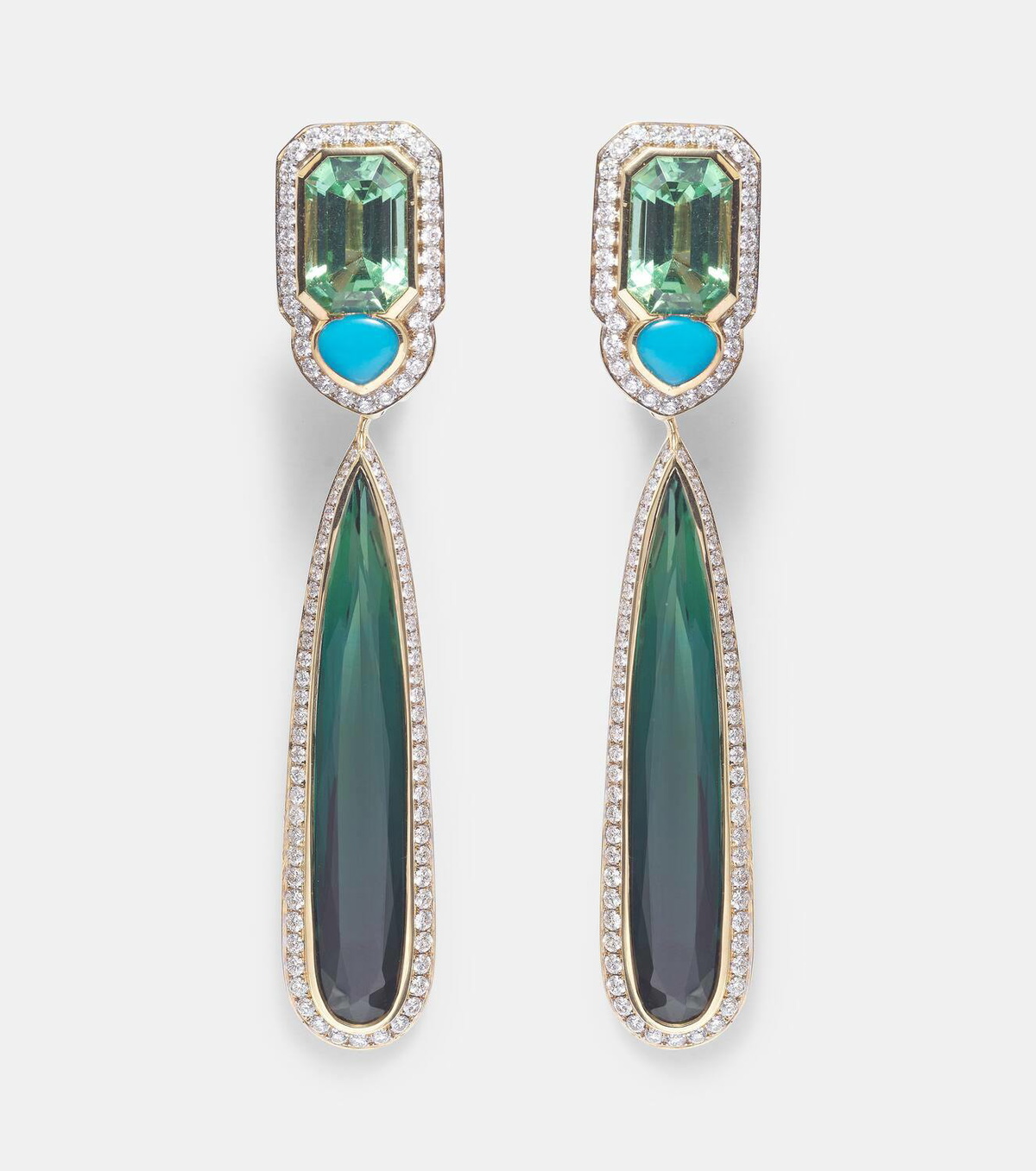 Marina B Quarta 18kt gold earrings with diamonds and gemstones