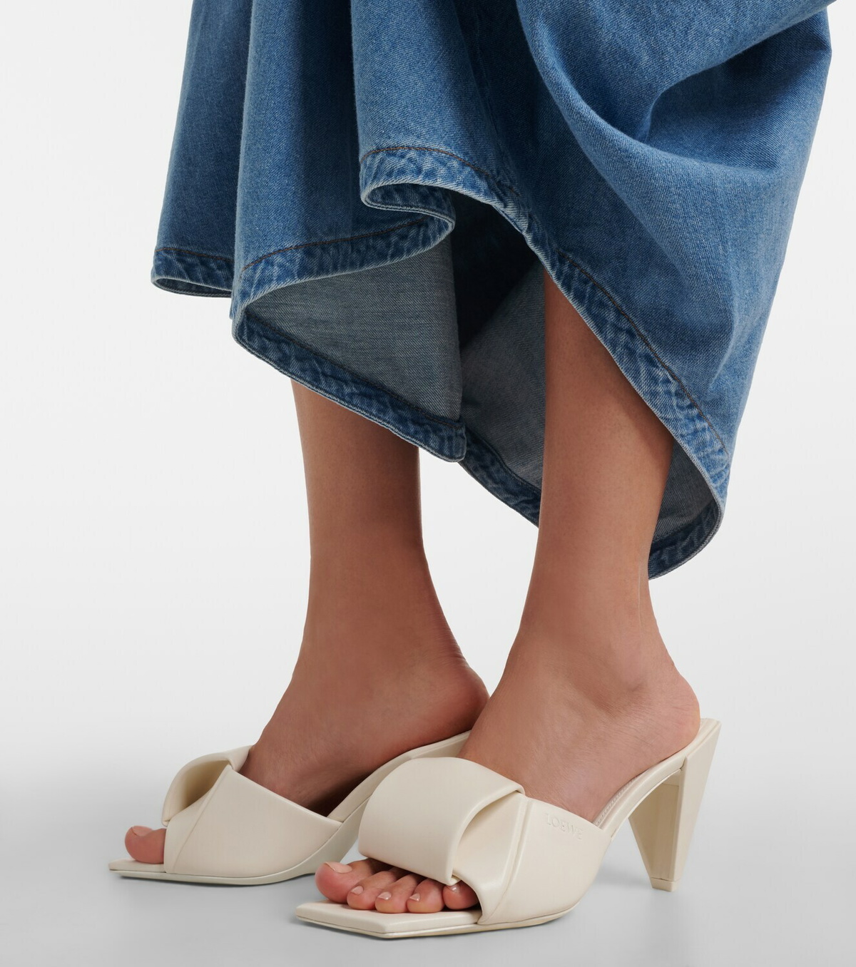Loewe Origami leather mules