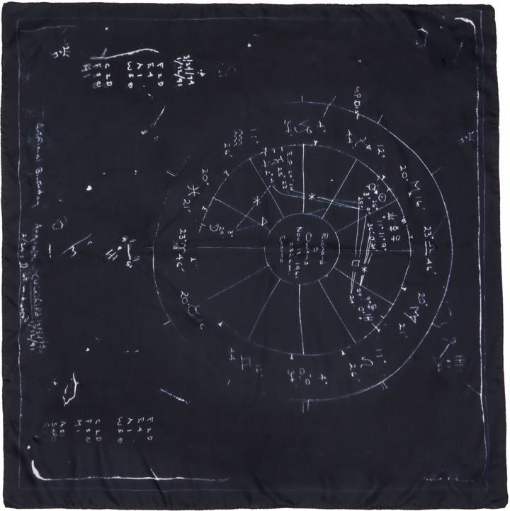 Photo: Rick Owens Black Temple Printed Astro Scarf
