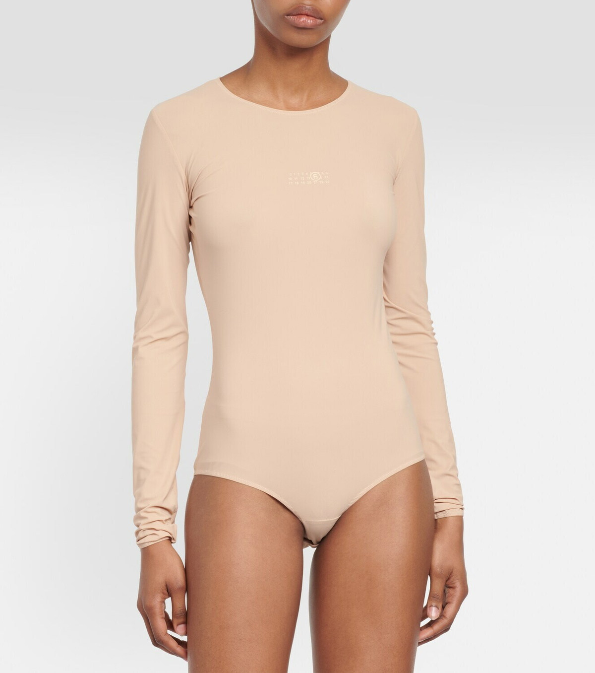 トップス Maison Margiela 6 Logo Body Suit Logo jersey bodysuit in purple - MM 6 Maison Margiela