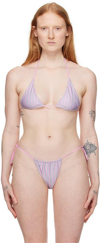 Photo: Poster Girl Pink & Gray Elle Reversible Bikini Top