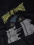 VETEMENTS - Cradle of Filth Oversized Printed Cotton-Jersey Zip-Up Hoodie - Black