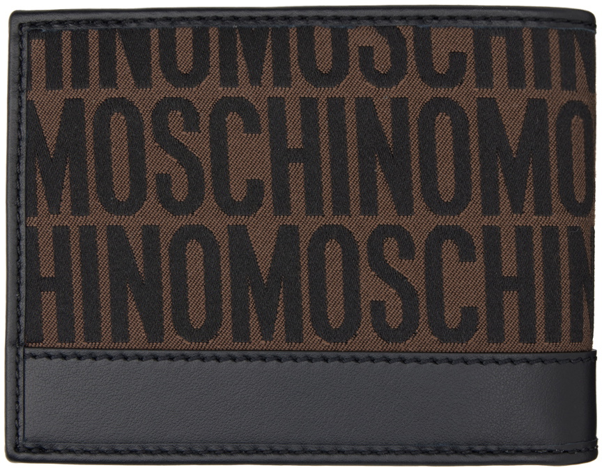 Moschino Brown All-Over Logo Wallet