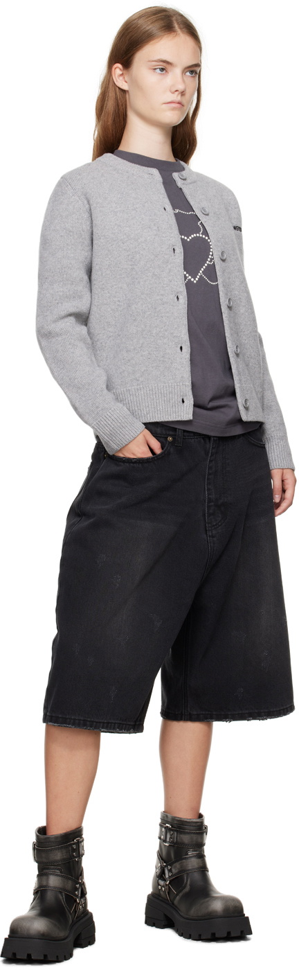 We11done Black Loose-Fit Denim Shorts