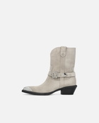 Pinko Texas Suede Boots With Metal Toe Sand