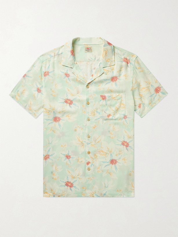 Photo: Faherty - Kona Camp-Collar Printed Recycled Voile Shirt - Green