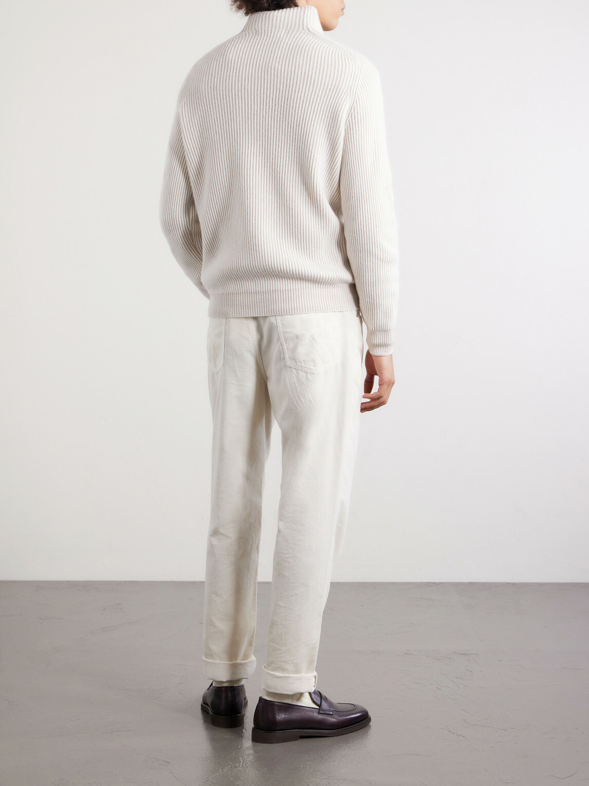 Brunello Cucinelli - Ribbed Cashmere Rollneck Sweater - Neutrals