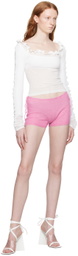 GUIZIO Pink Side Tie Shorts