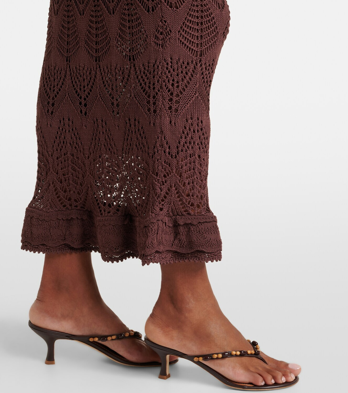 Staud Roan open-knit midi dress