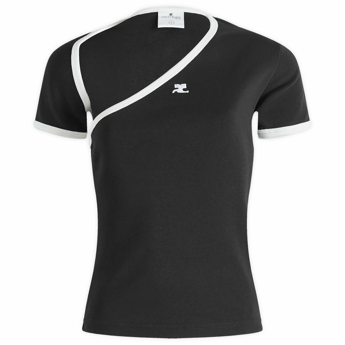 Courrèges Women's Slash Contrast T-Shirt in Black/Heritage