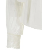 White Shirt With Layered Design And Draped Details In Viscose Woman TwinSet