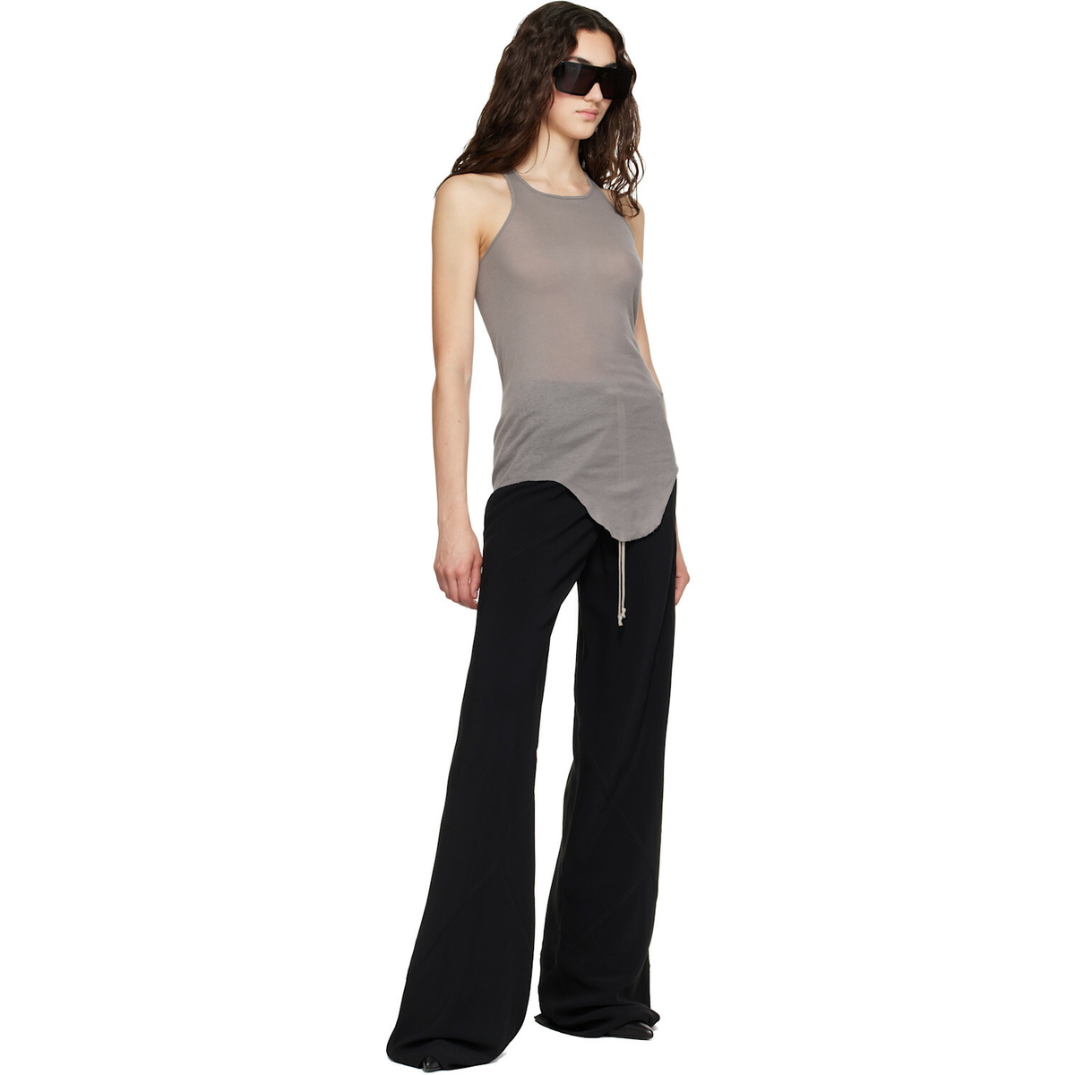 Rick Owens Black Tower Drawstring Bias Trousers