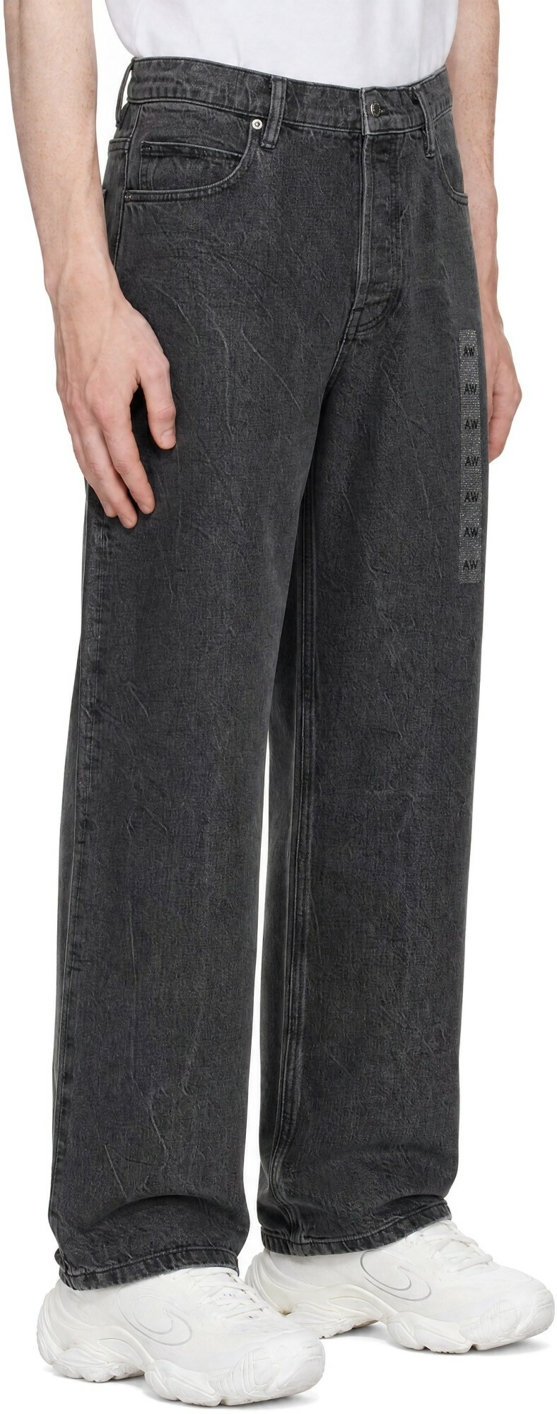 Alexander Wang Gray Flasher Graphic Jeans