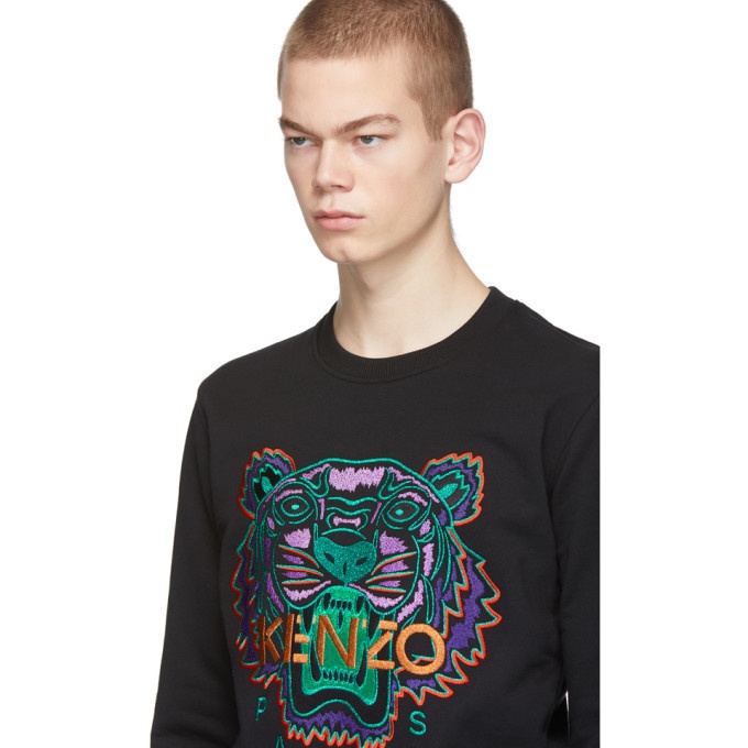 Kenzo Black Limited Edition Holiday Tiger Sweatshirt Kenzo
