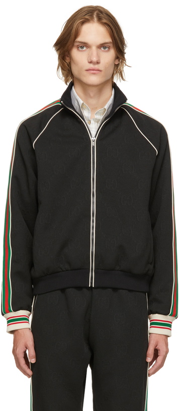 Photo: Gucci Black Jacquard GG Jacket