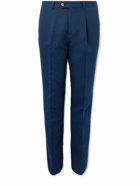 Brunello Cucinelli - Tapered Linen and Cotton-Blend Suit Trousers - Blue