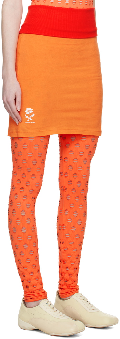 Maisie Wilen Orange & Red Pop Miniskirt