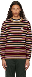 Moschino Brown Virgin Wool Striped Sweater