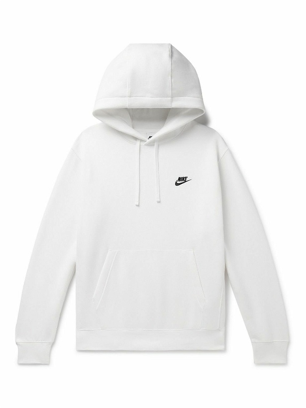 Photo: Nike - Sportswear Club Logo-Embroidered Cotton-Blend Jersey Hoodie - White