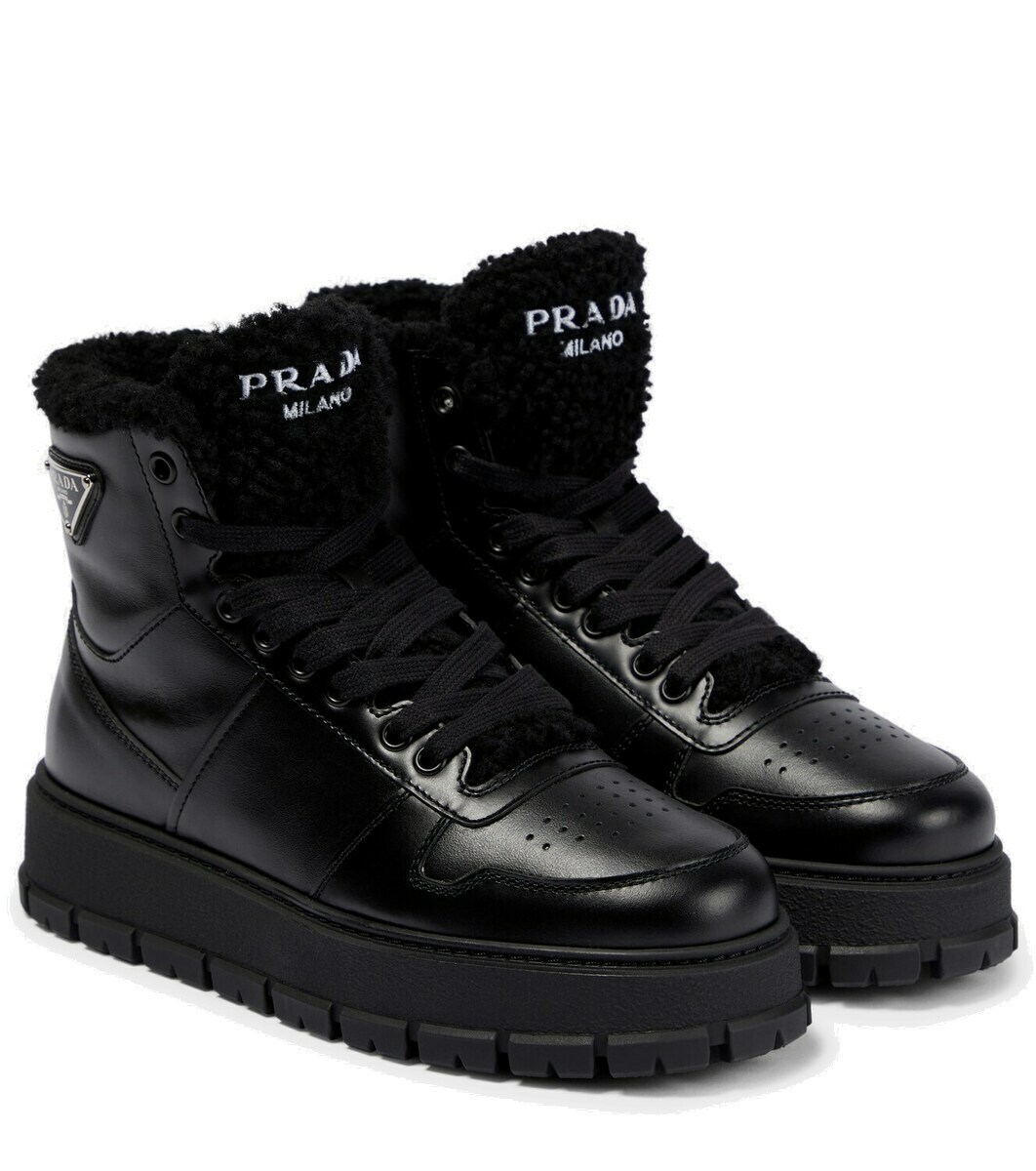 Prada Shearling and rubber ankle boots Prada Shearling Boots