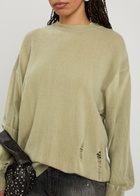 Our Legacy Slant Distressed Effect Wool Jumper Beige