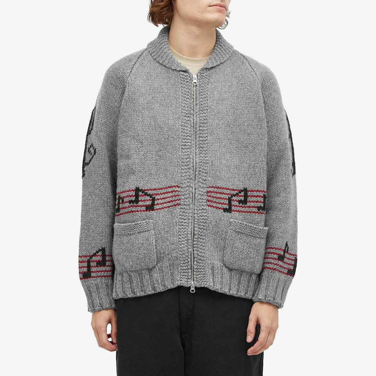 トップス Cowichan BIG cardigan Vintage Cowichan Deer Cardigan Sweater Zip Front Shawl