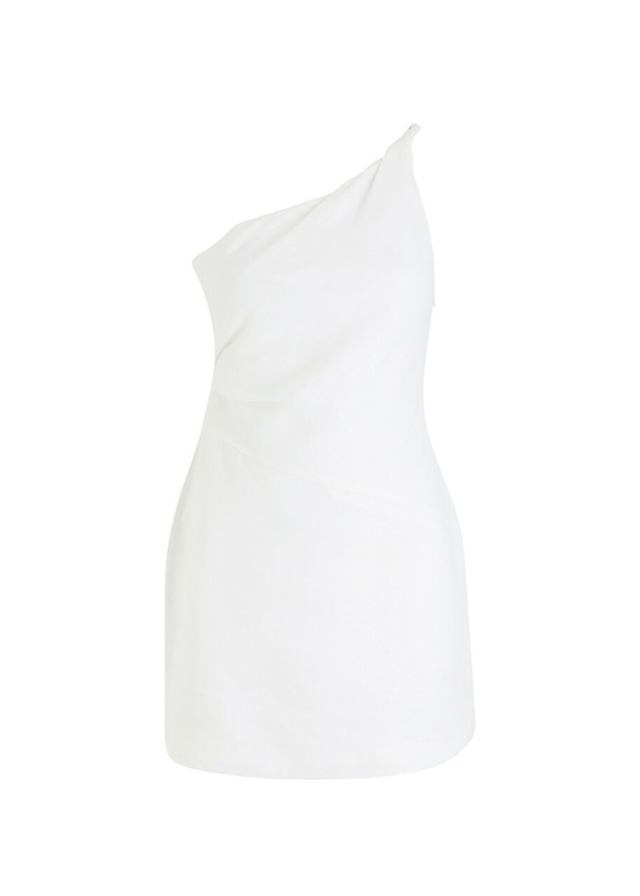 Photo: Bec & Bridge Melanie Asymmetric Linen Mini Dress White