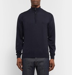 John Smedley - Tapton Slim-Fit Merino Wool Half-Zip Sweater - Blue