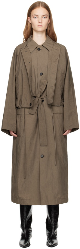 Photo: UMBER POSTPAST Brown Natural Dyed Double Layered Coat