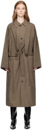 UMBER POSTPAST Brown Natural Dyed Double Layered Coat
