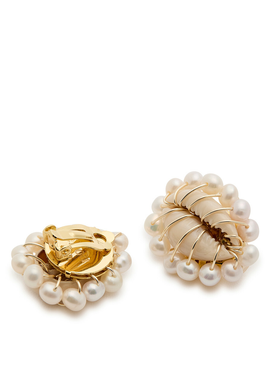 Eliou Ava 18kt Gold-plated Clip-on Earrings - Natural - One Size