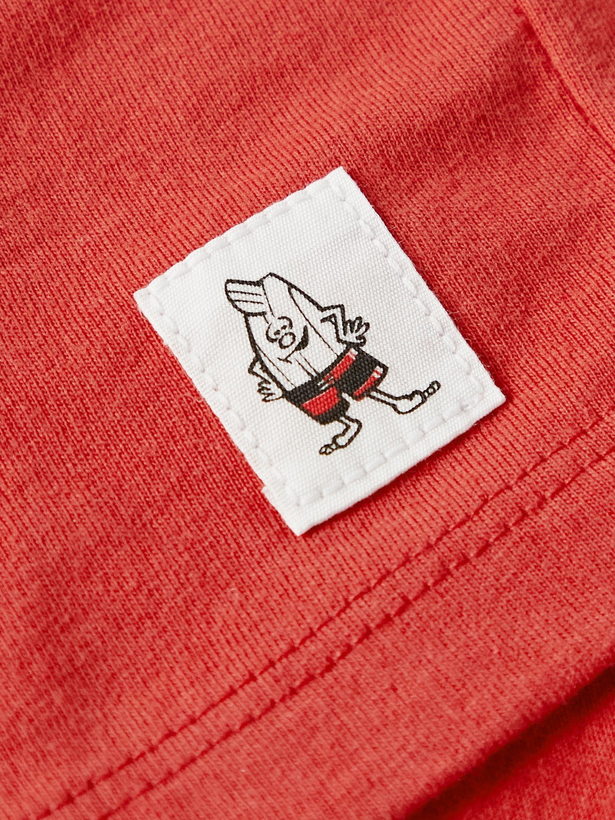 BIRDWELL - Comp Striped Cotton-Jersey T-Shirt - Red