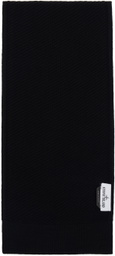 Stone Island Black Knitted Badge Scarf