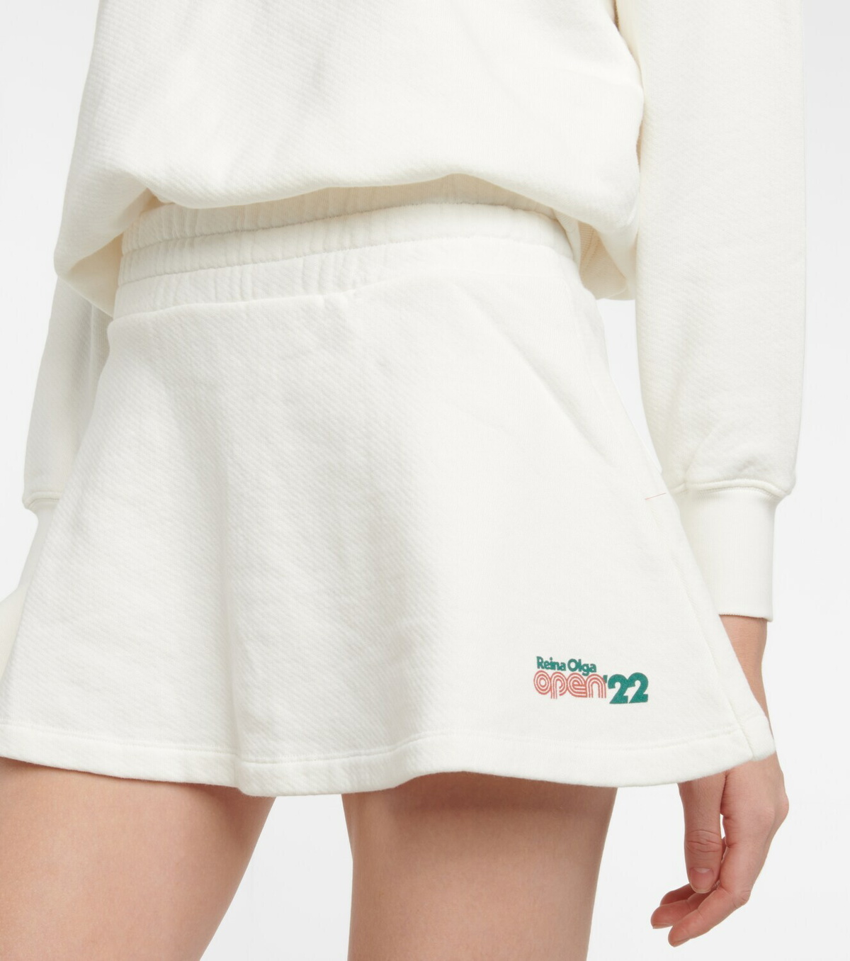 Reina Olga Serena waffle-knit cotton tennis skirt