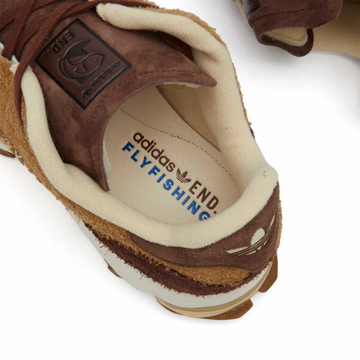 END. X Adidas Mocaturf 'Flyfishing' Sneakers in Sand/Chalk END. X Adidas Mocaturf 'Flyfishing' Sneakers in Sand/Chalk