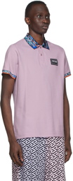 Versace Jeans Couture Purple Flower Trim Polo