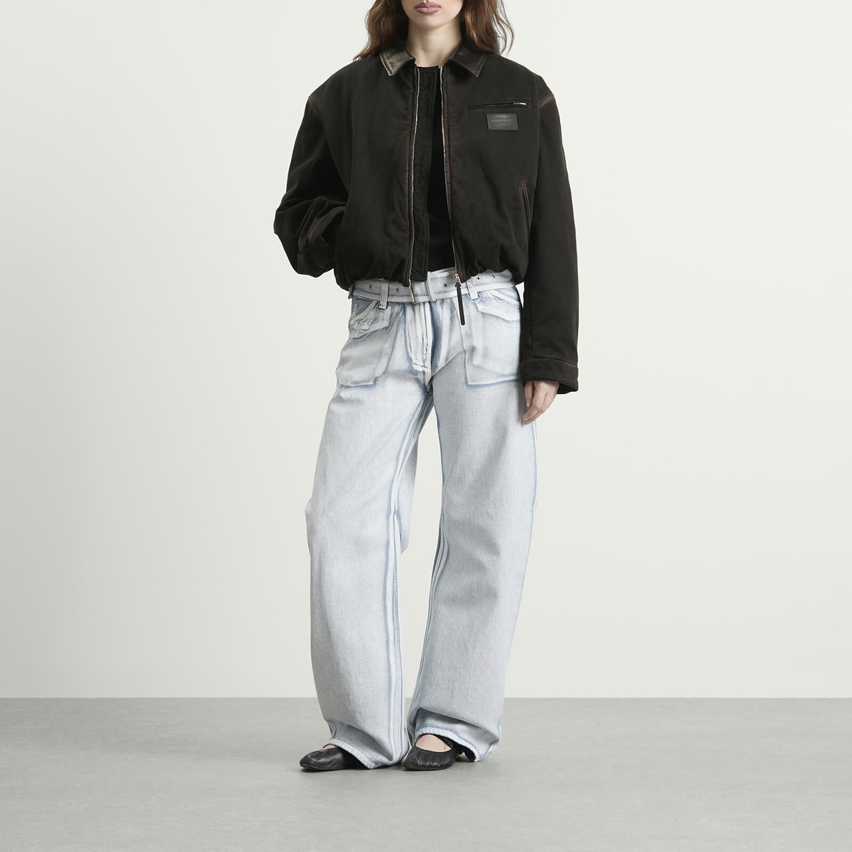 Acne Studios Women's Okra Bomber Jacket in Dark Brown