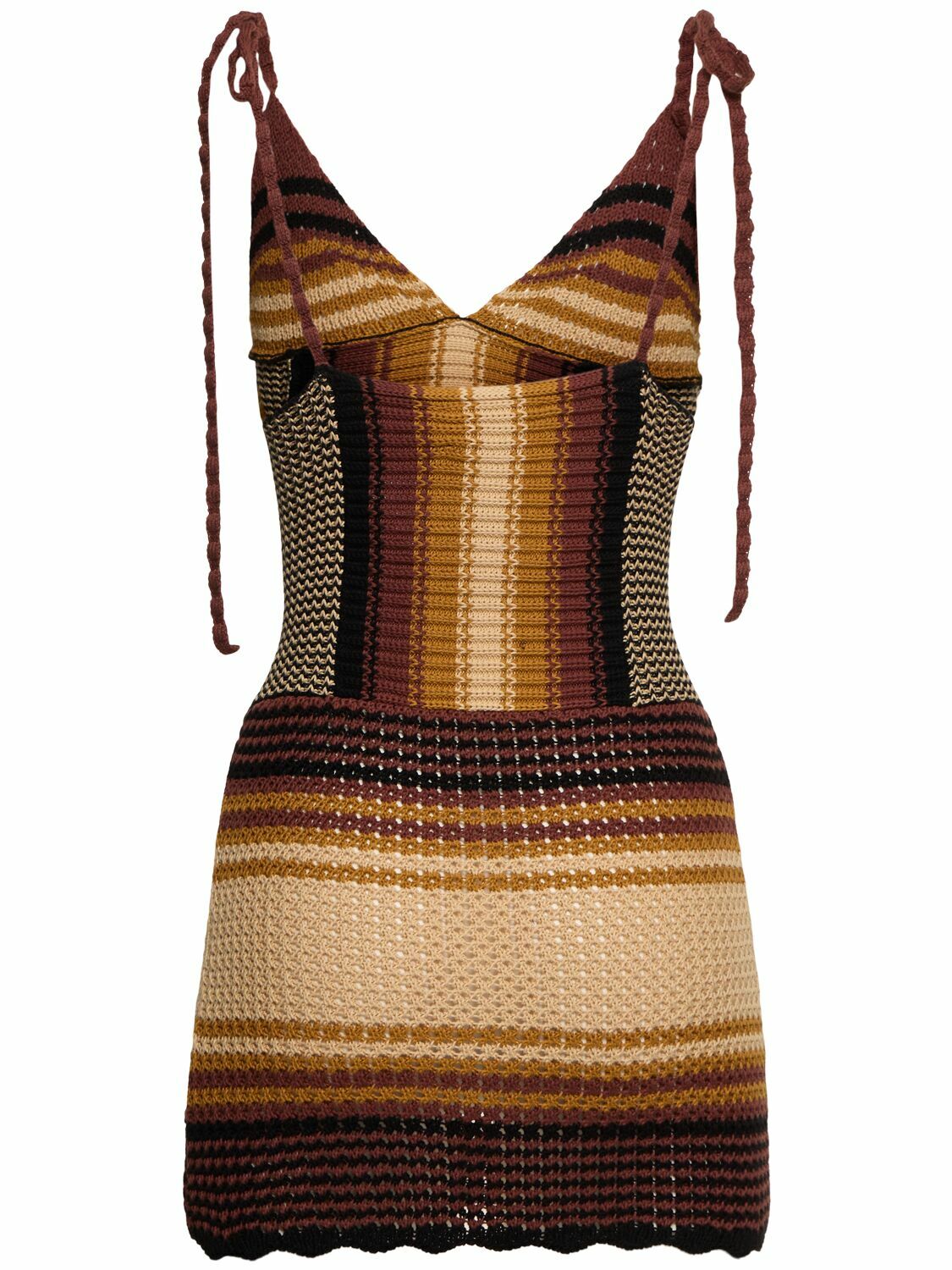 attico crochet dress THE ATTICO Printed Crochet Mini Dress The Attico