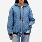 Marine Serre Women's Moon Laser Denim Padded Jacket in Blue