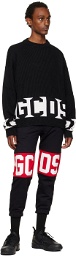 GCDS Black Ribbed Sweater