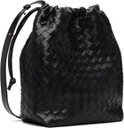 Bottega Veneta Black Intrecciato Biblioteca Bucket Tote