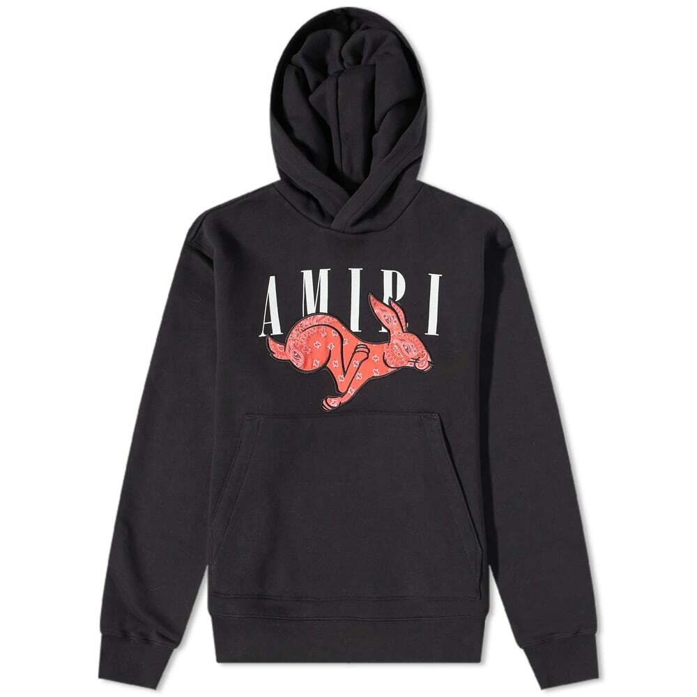 AMIRI Men's CNY Rabbit Logo Hoody in Black Amiri