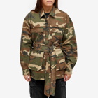 Good American Women's Uniform Cargo Camo Jacket in Fatigue Green