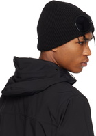 C.P. Company Black Cotton Goggle Beanie