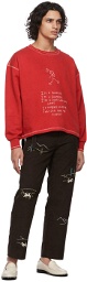 Bode Red Bounder Doodle Sweatshirt