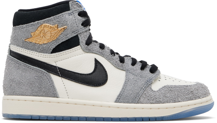 Photo: Nike Jordan Gray & White Air Jordan 1 Retro High OG Sneakers